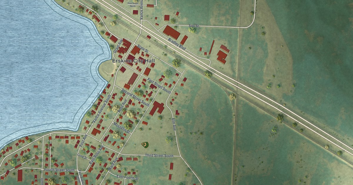 Map of Erskine, Minnesota in 2026