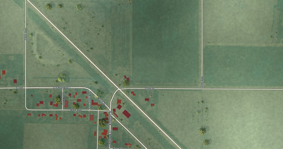Map of Evan, Minnesota in 2026