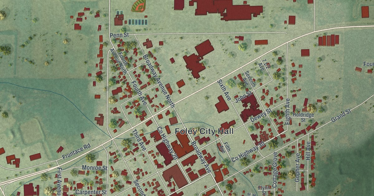 Map of Foley, Minnesota in 2026