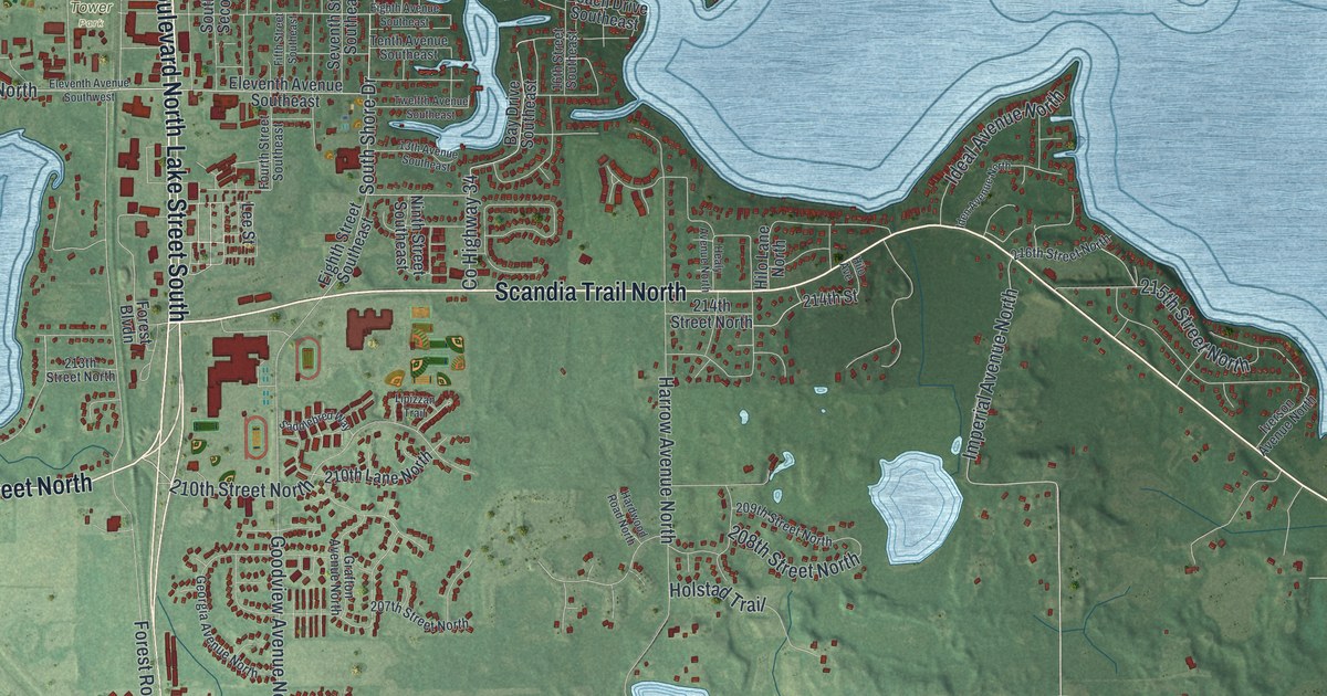 Map of Forest Lake, Minnesota in 2026