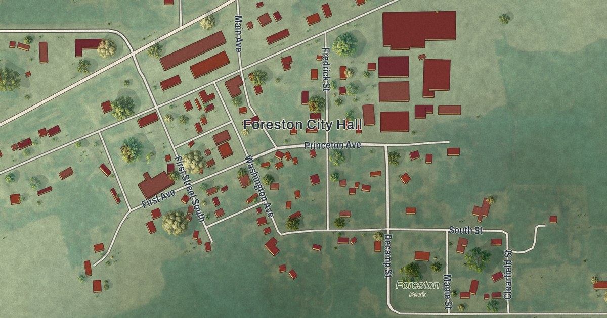 Map of Foreston, Minnesota in 2026