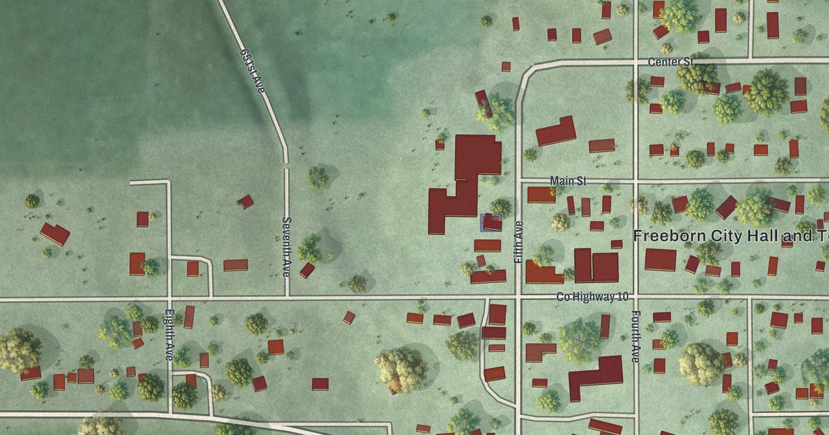 Map of Freeborn, Minnesota in 2026