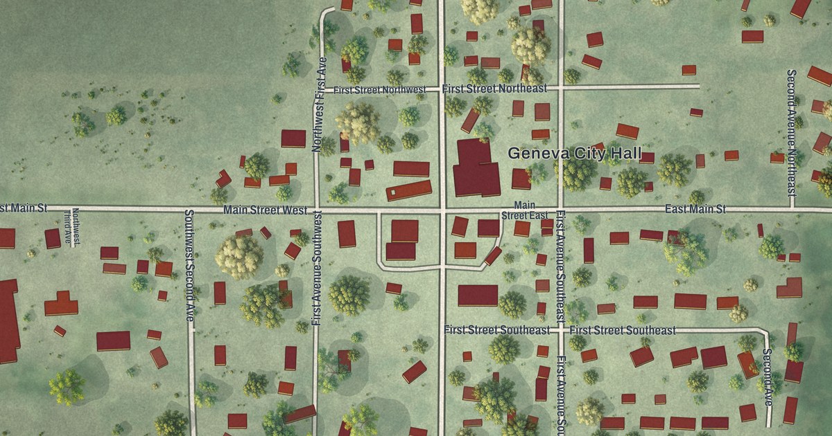 Map of Geneva, Minnesota in 2026