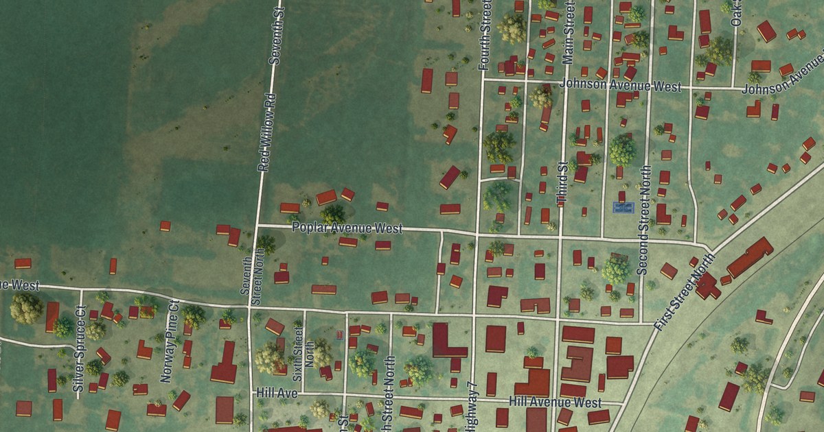 Map of Greenbush, Minnesota in 2026