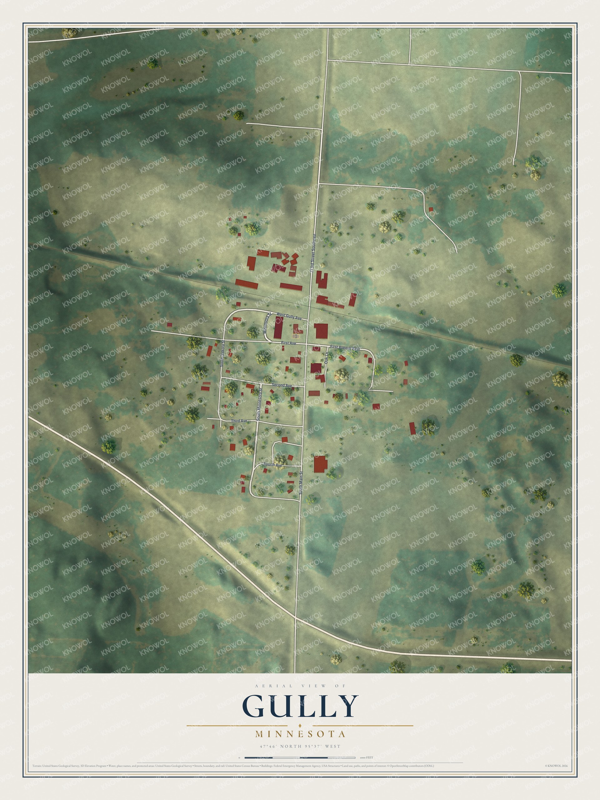 Watermarked full-map preview of Gully, Minnesota