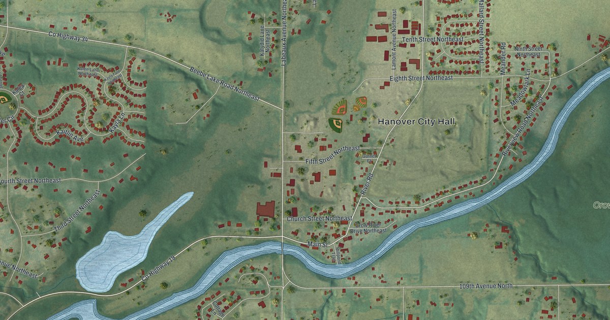 Map of Hanover, Minnesota in 2026