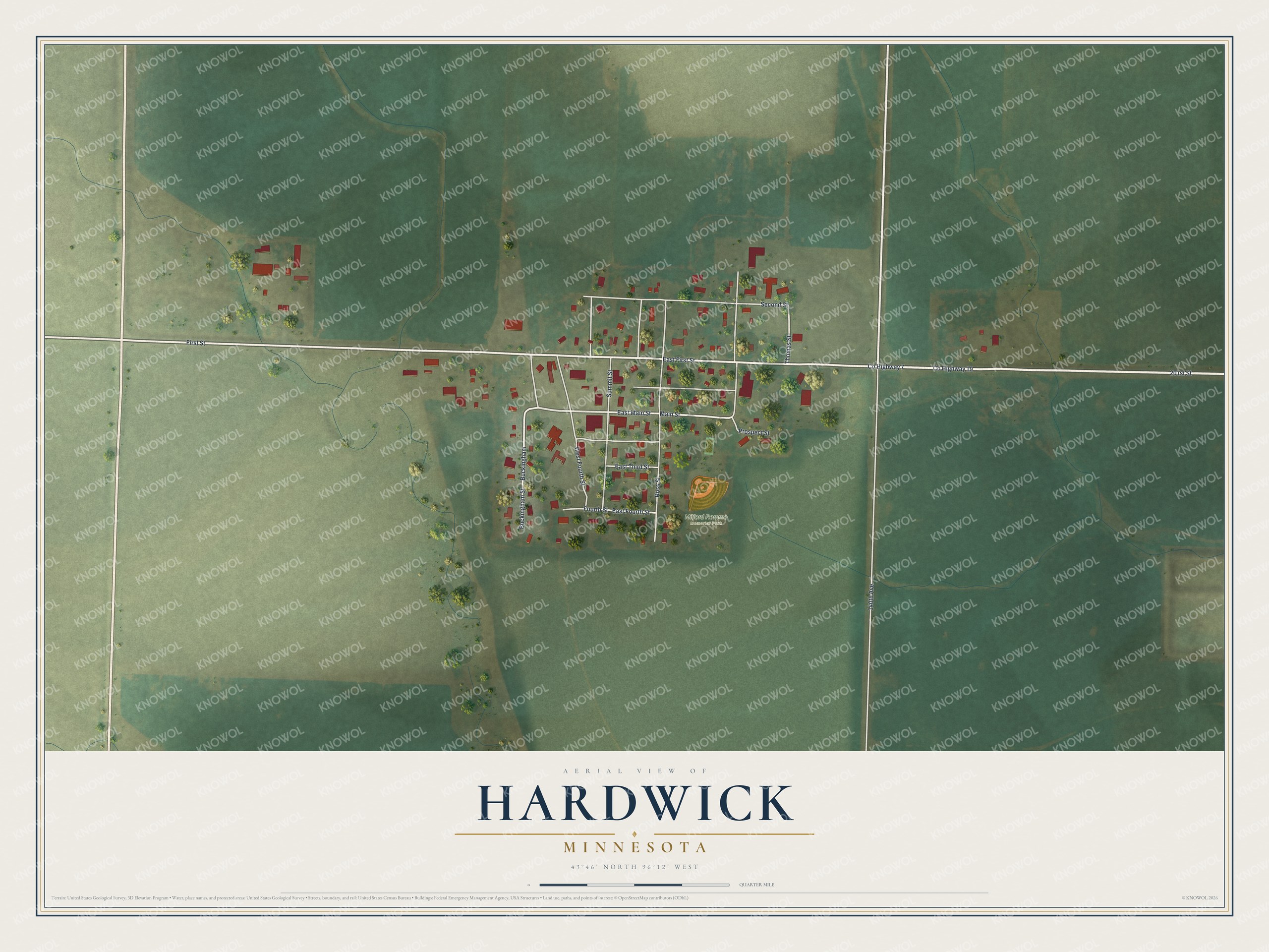 Watermarked full-map preview of Hardwick, Minnesota