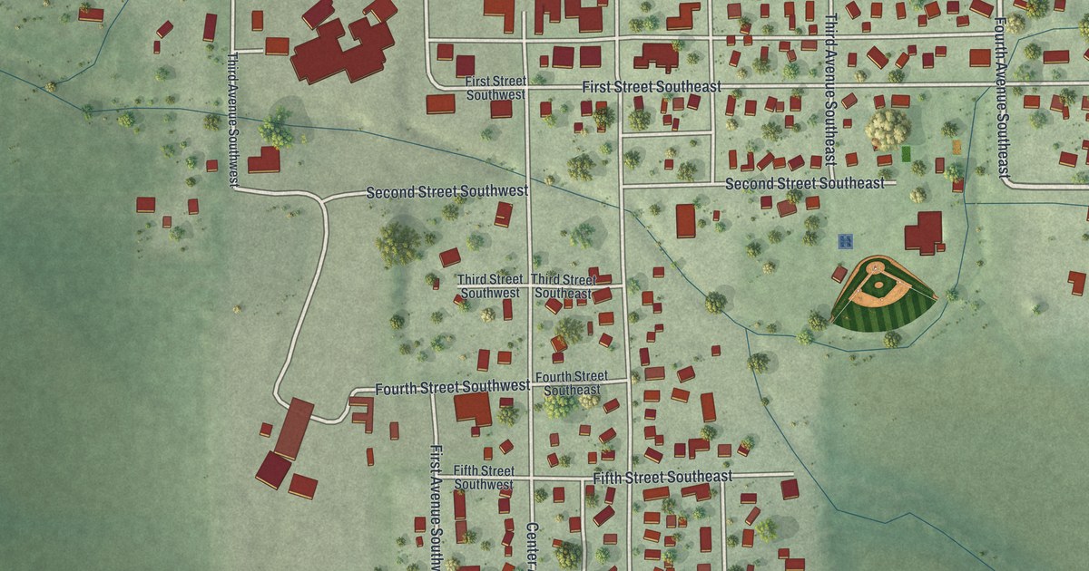 Map of Hayfield, Minnesota in 2026