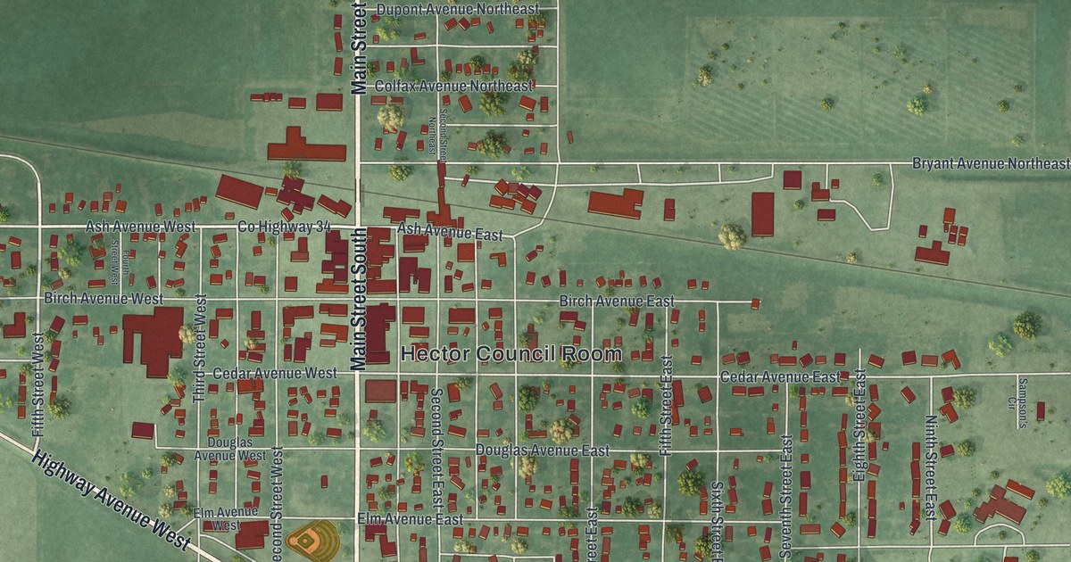 Map of Hector, Minnesota in 2026