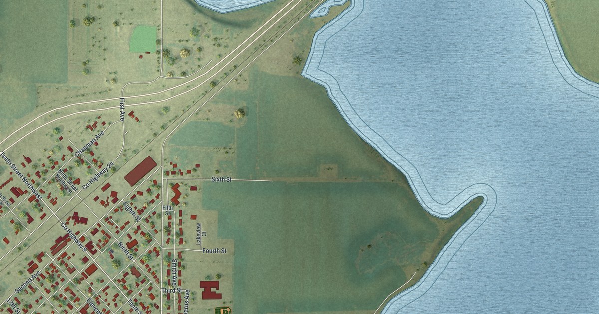Map of Heron Lake, Minnesota in 2026