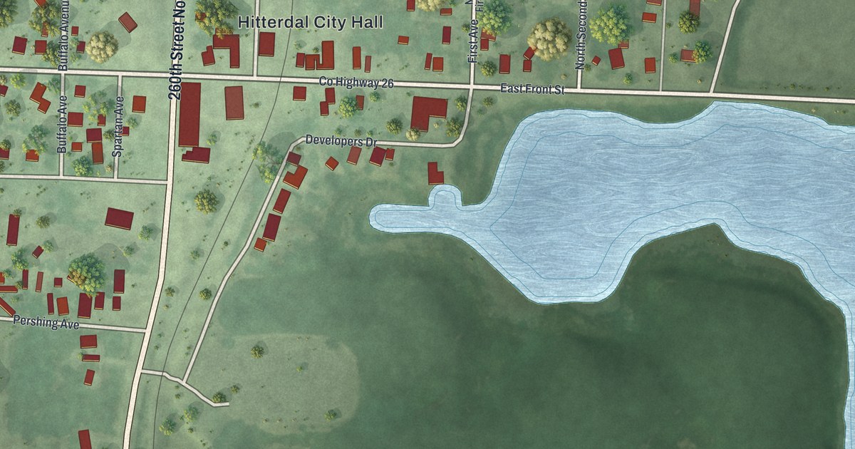 Map of Hitterdal, Minnesota in 2026