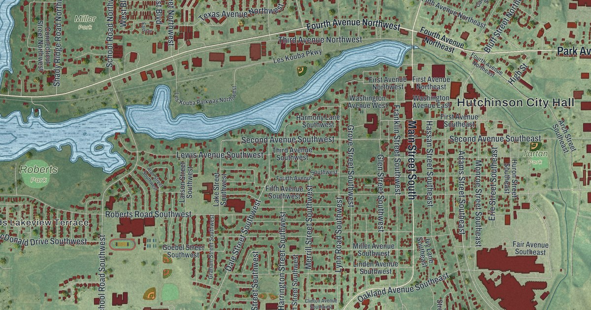 Map of Hutchinson, Minnesota in 2026
