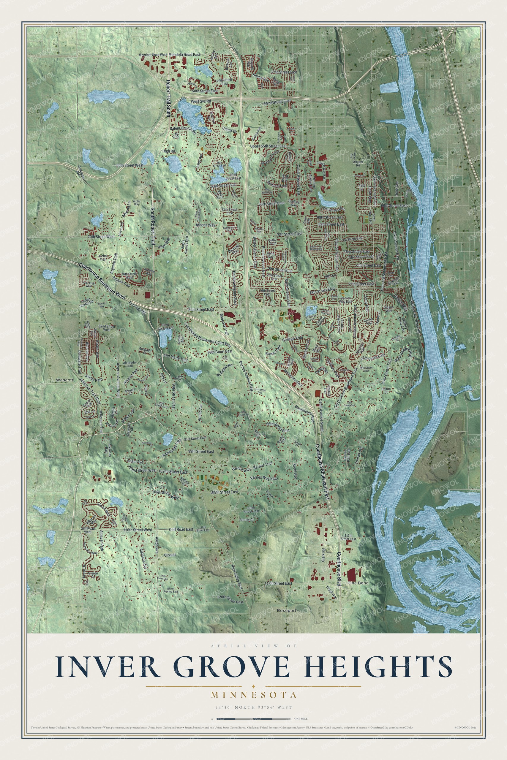 Watermarked full-map preview of Inver Grove Heights, Minnesota