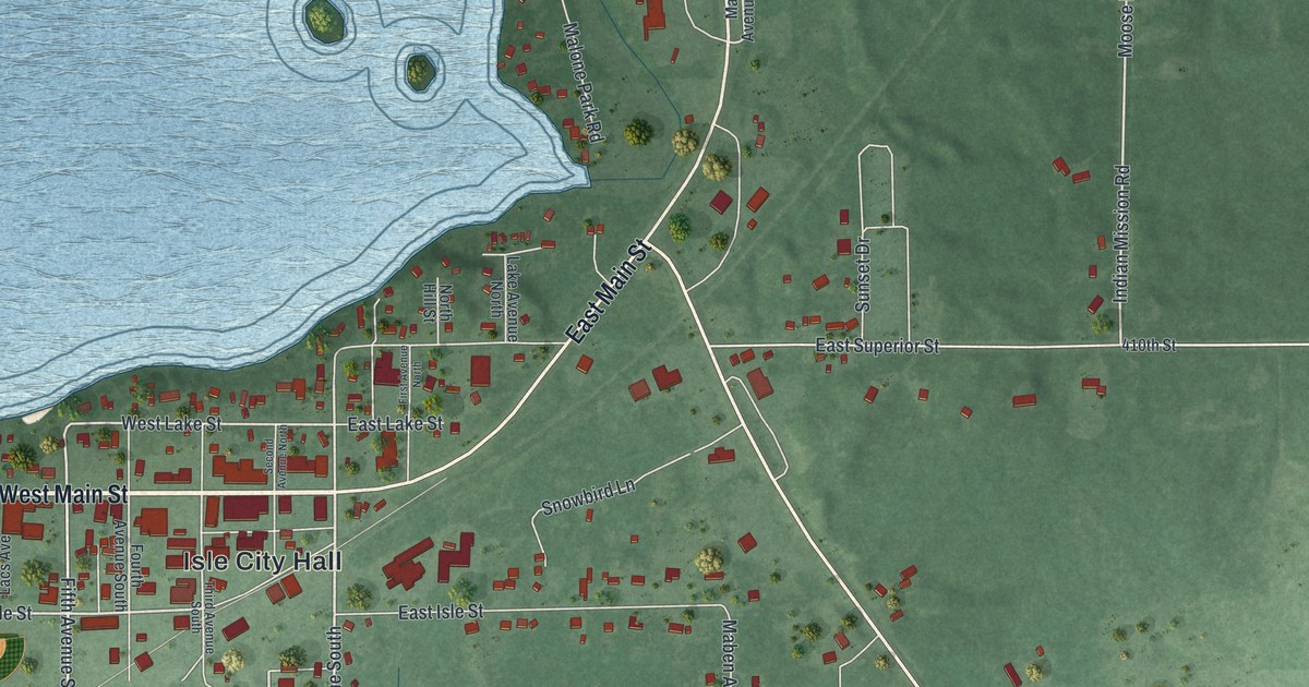 Map of Isle, Minnesota in 2026