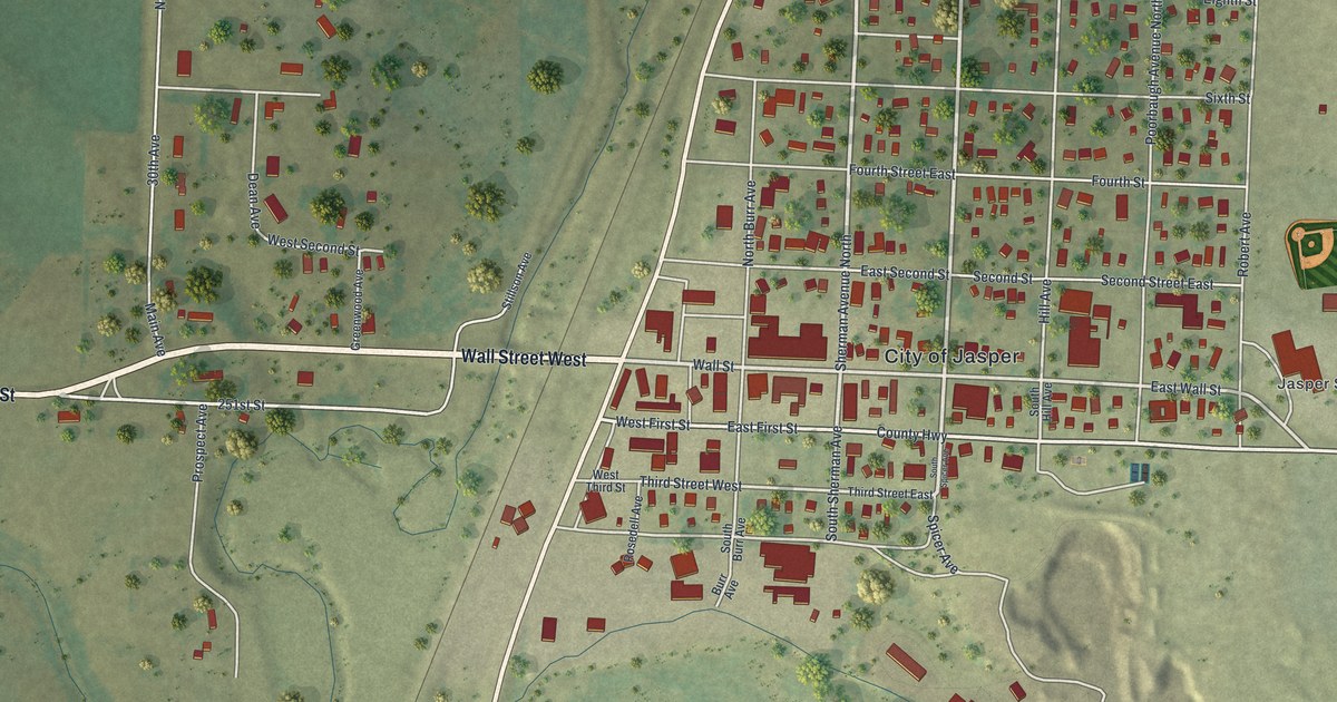 Map of Jasper, Minnesota in 2026