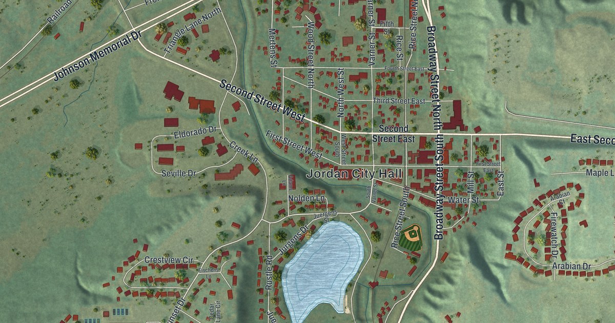 Map of Jordan, Scott County, Minnesota in 2026