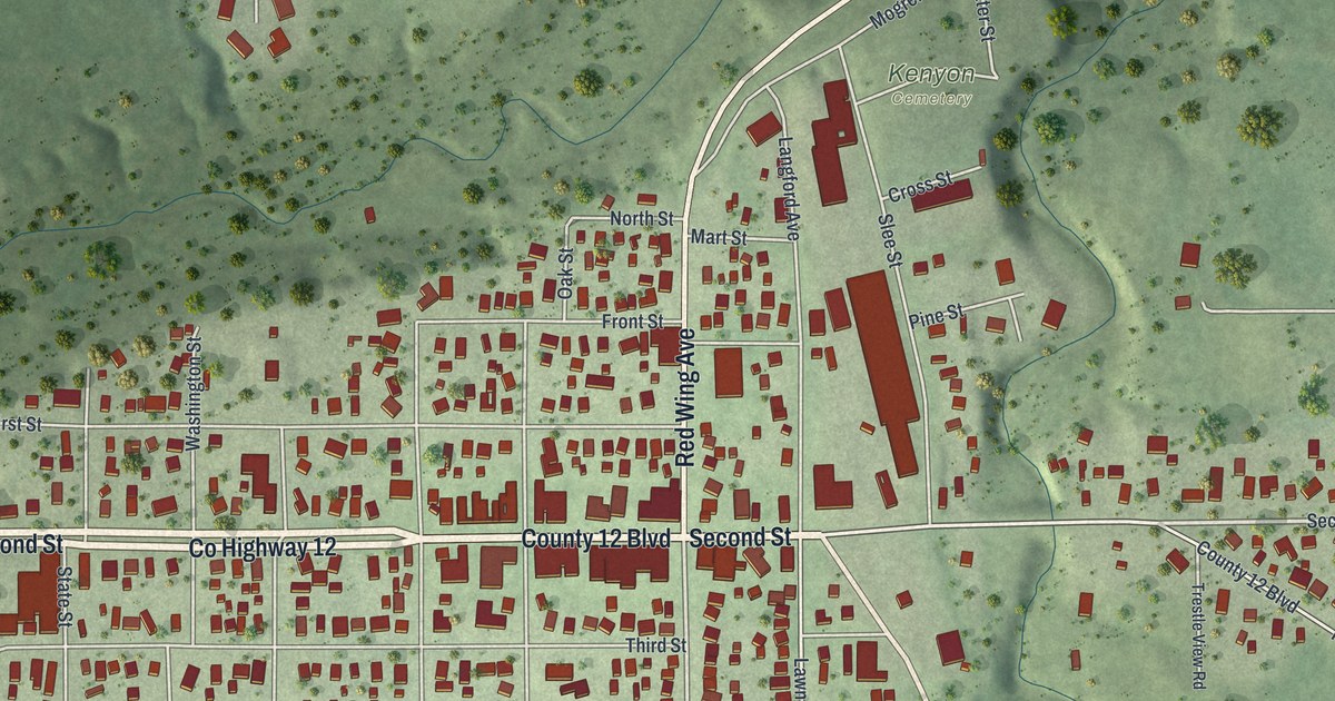 Map of Kenyon, Minnesota in 2026