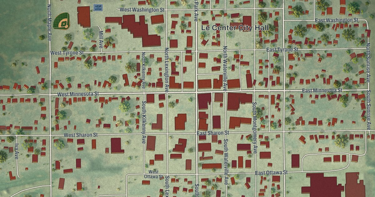 Map of Le Center, Minnesota in 2026