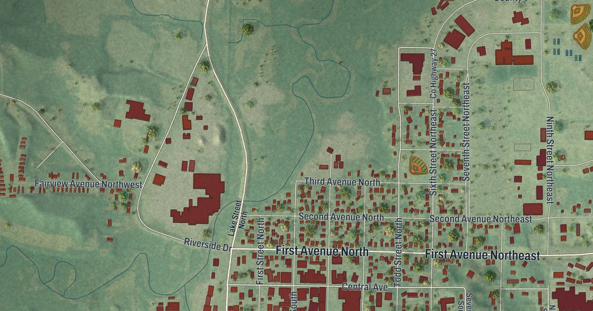 Map of Long Prairie, Minnesota in 2026