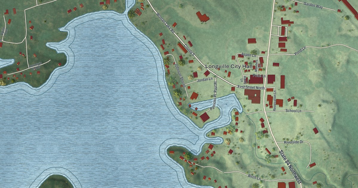 Map of Longville, Minnesota in 2026