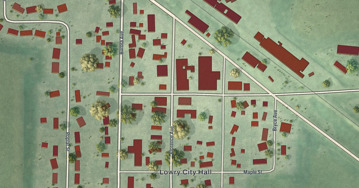 Map of Lowry, Minnesota in 2026