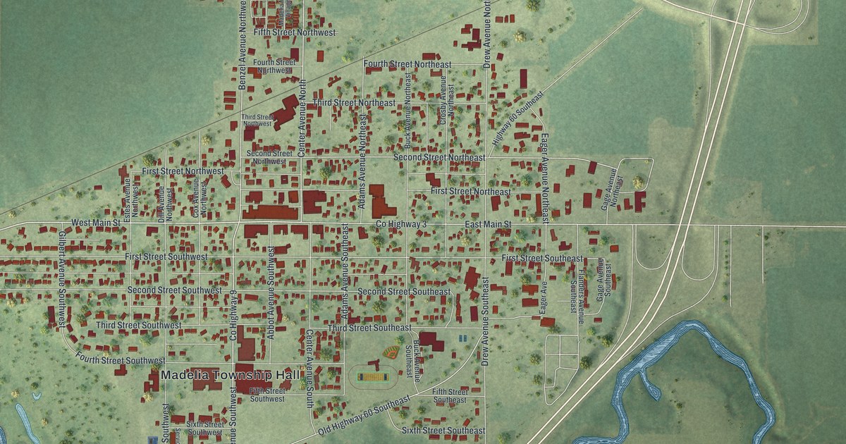 Map of Madelia, Minnesota in 2026