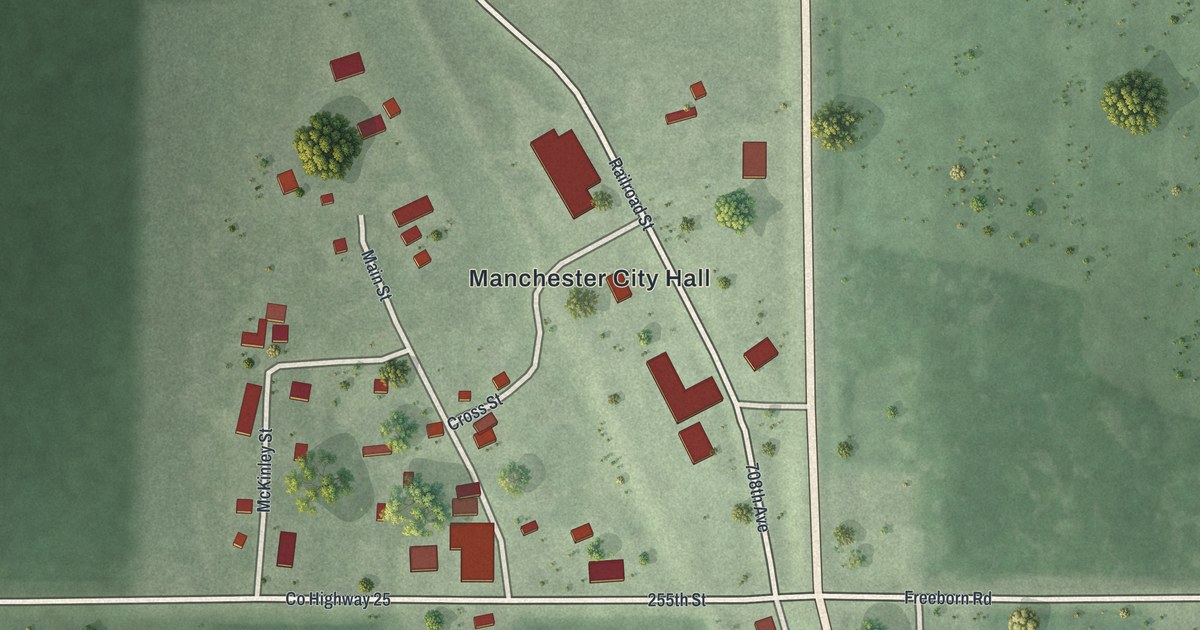 Map of Manchester, Minnesota in 2026