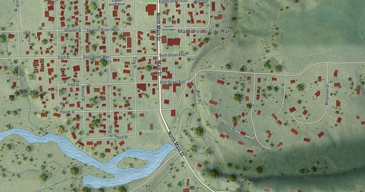 Map of Mantorville, Minnesota in 2026