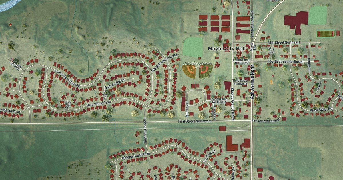 Map of Mayer, Minnesota in 2026
