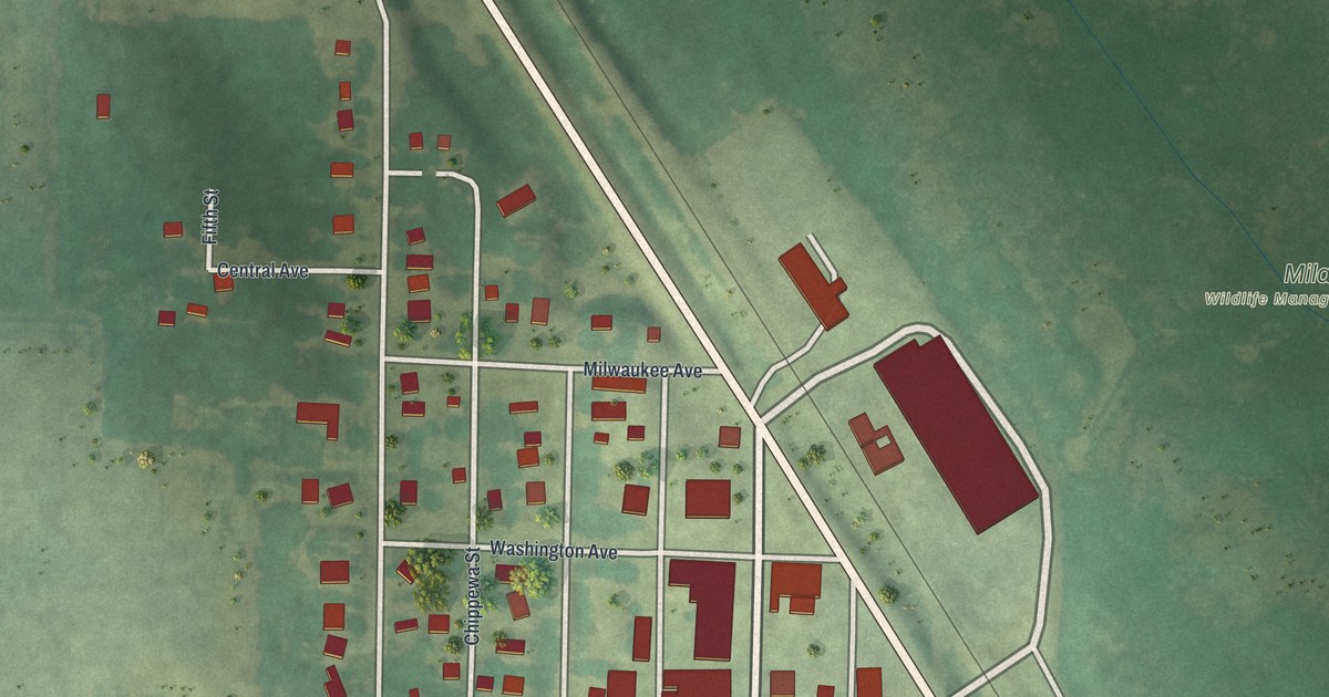 Map of Milan, Minnesota in 2026