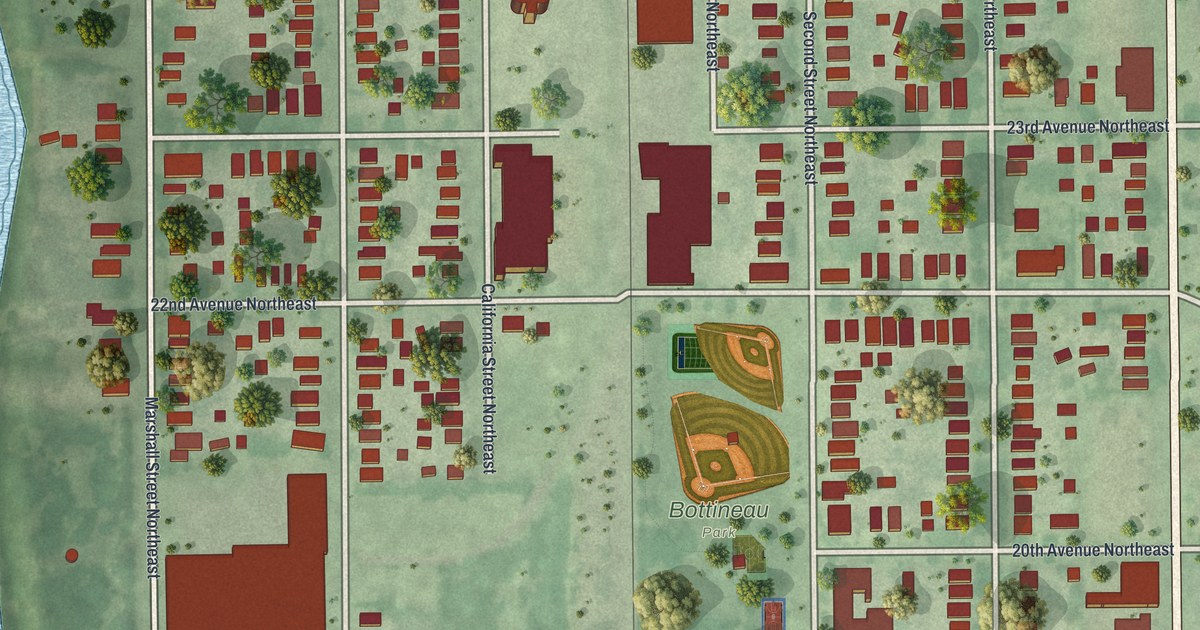 Map of Bottineau, Minnesota in 2026