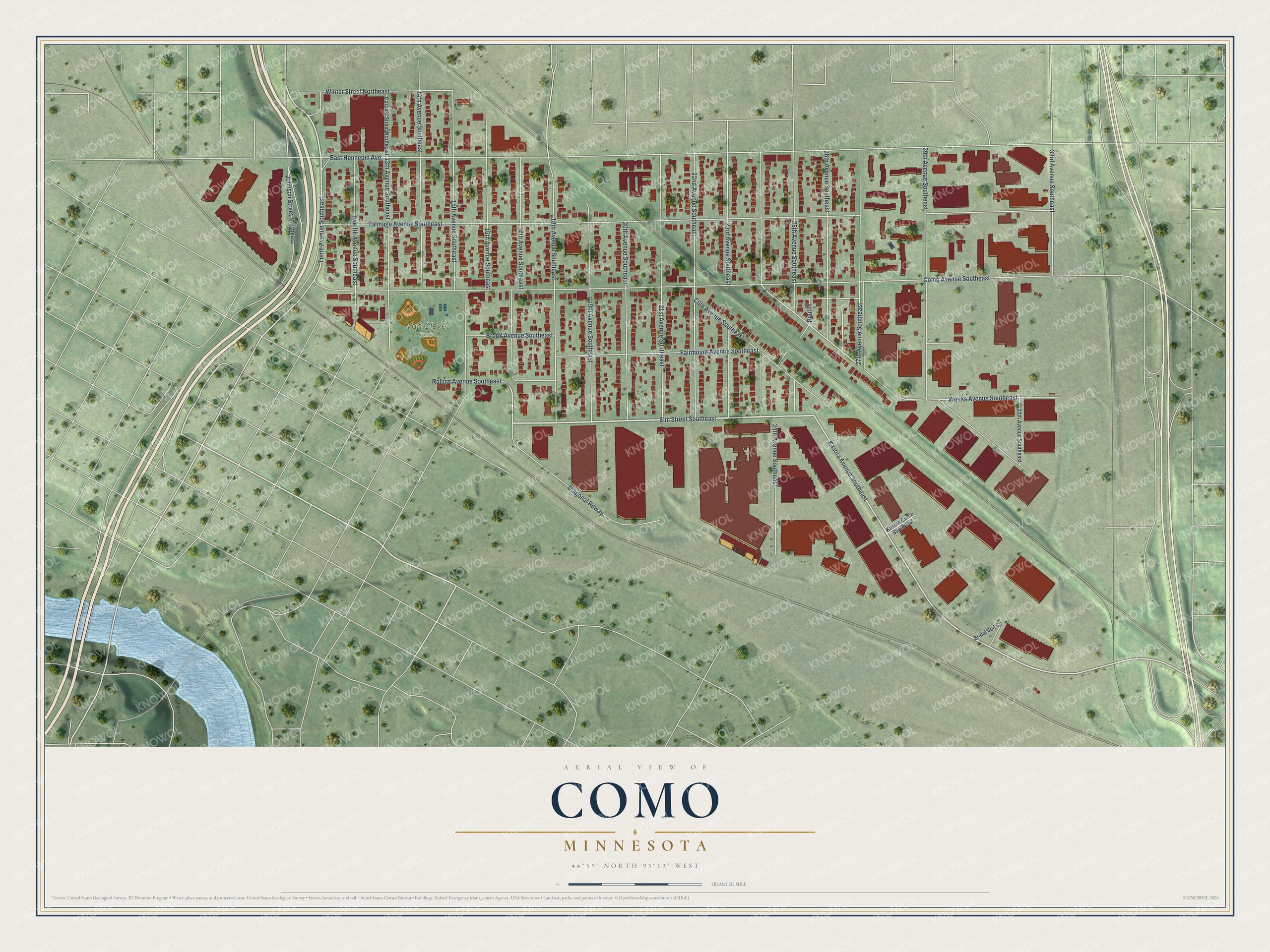 Watermarked full-map preview of Como, Minnesota