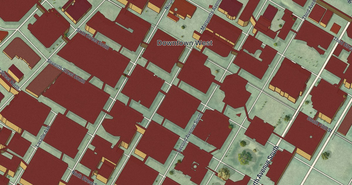 Map of Downtown West, Minnesota in 2026