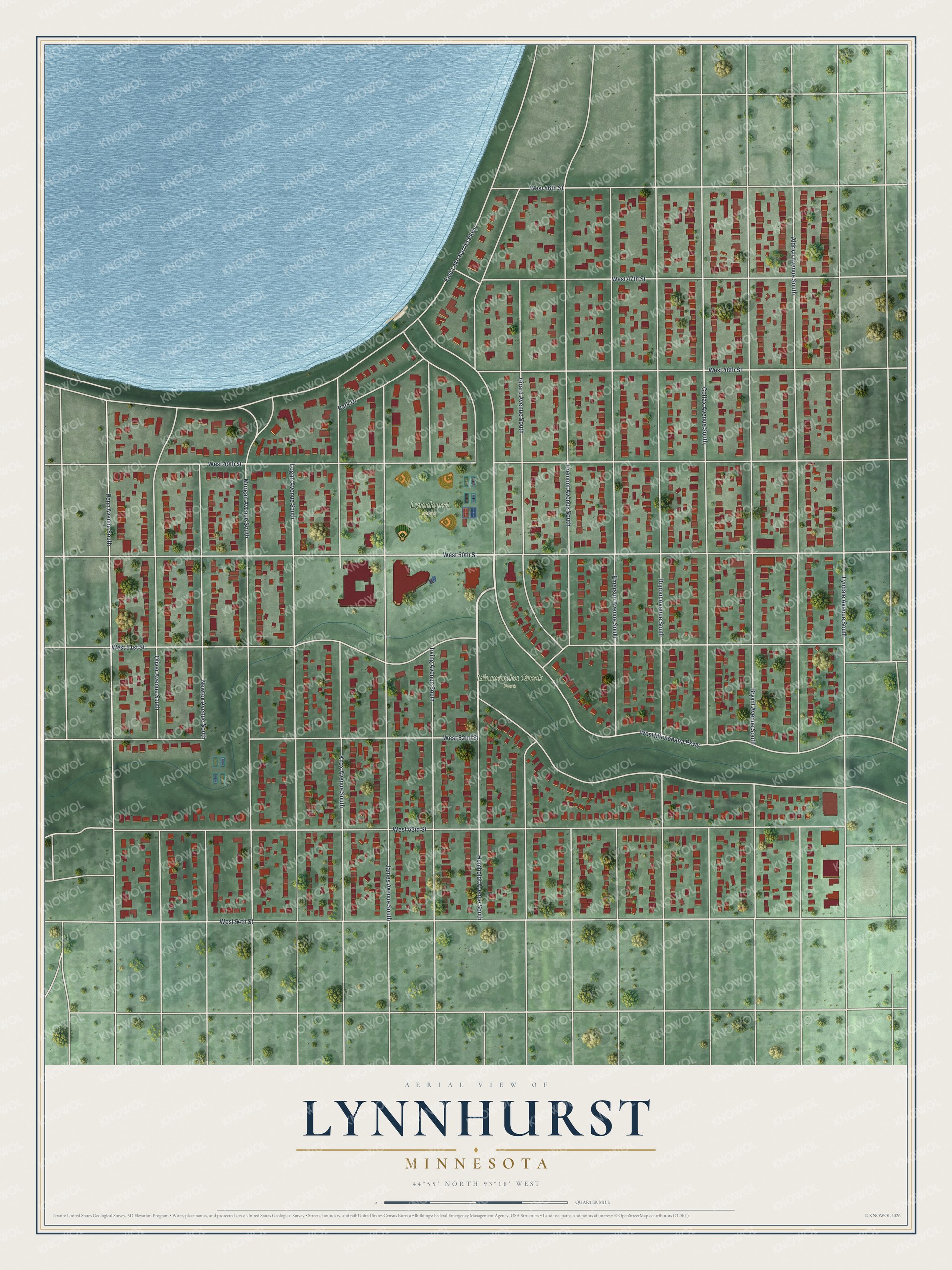 Watermarked full-map preview of Lynnhurst, Minnesota