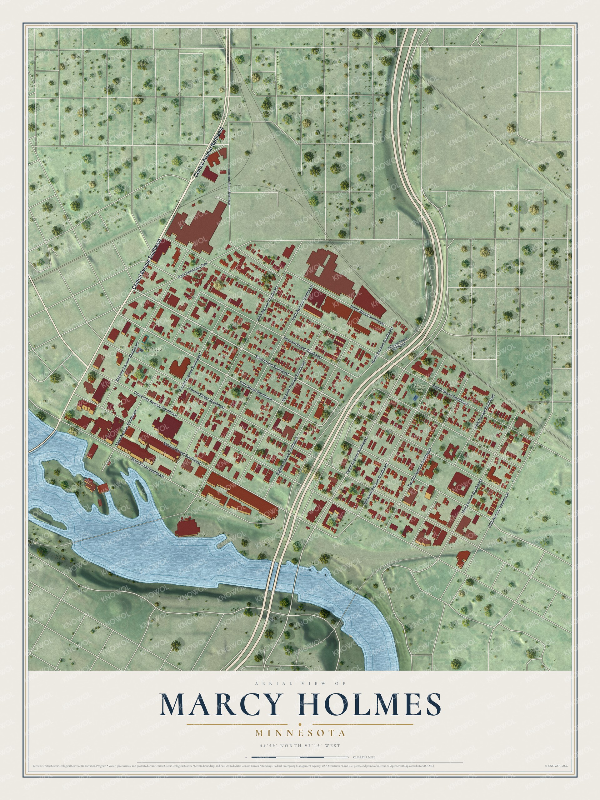 Watermarked full-map preview of Marcy Holmes, Minnesota