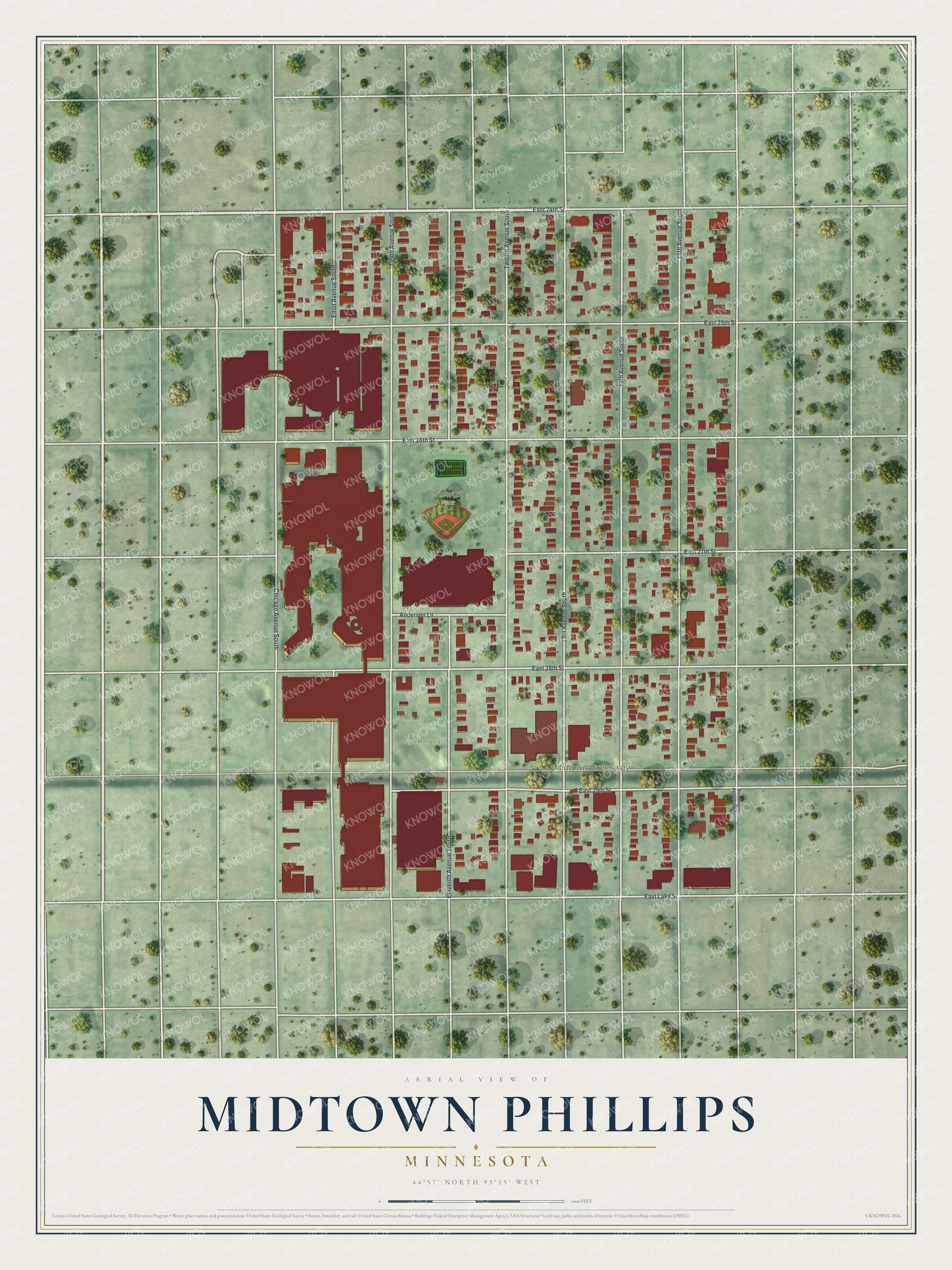 Watermarked full-map preview of Midtown Phillips, Minnesota