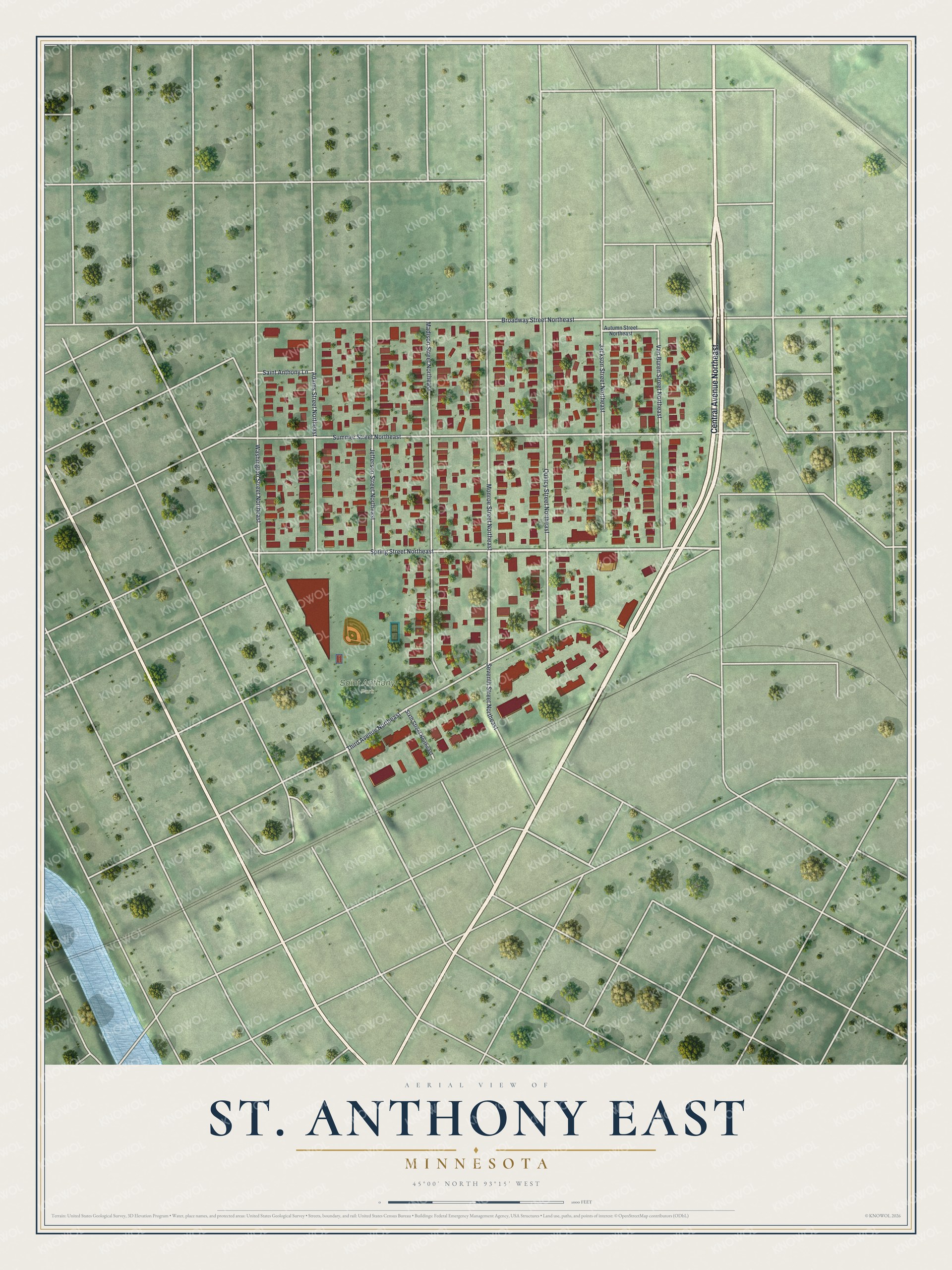 Watermarked full-map preview of St. Anthony East, Minnesota