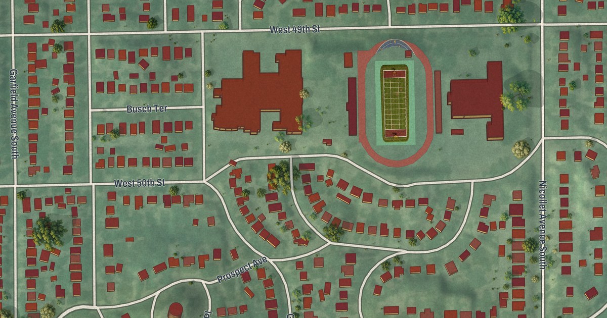 Map of Tangletown, Minnesota in 2026