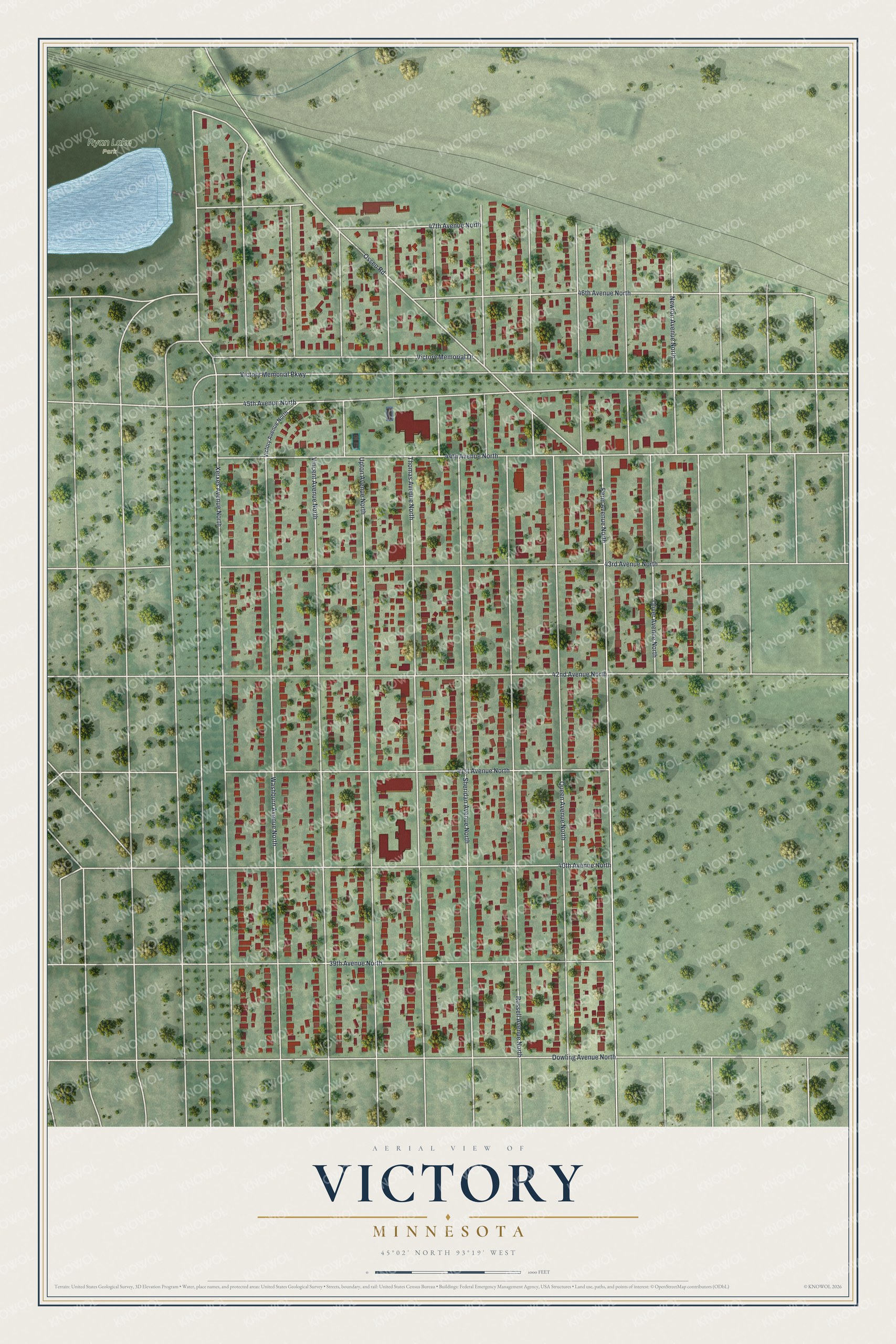 Watermarked full-map preview of Victory, Minnesota