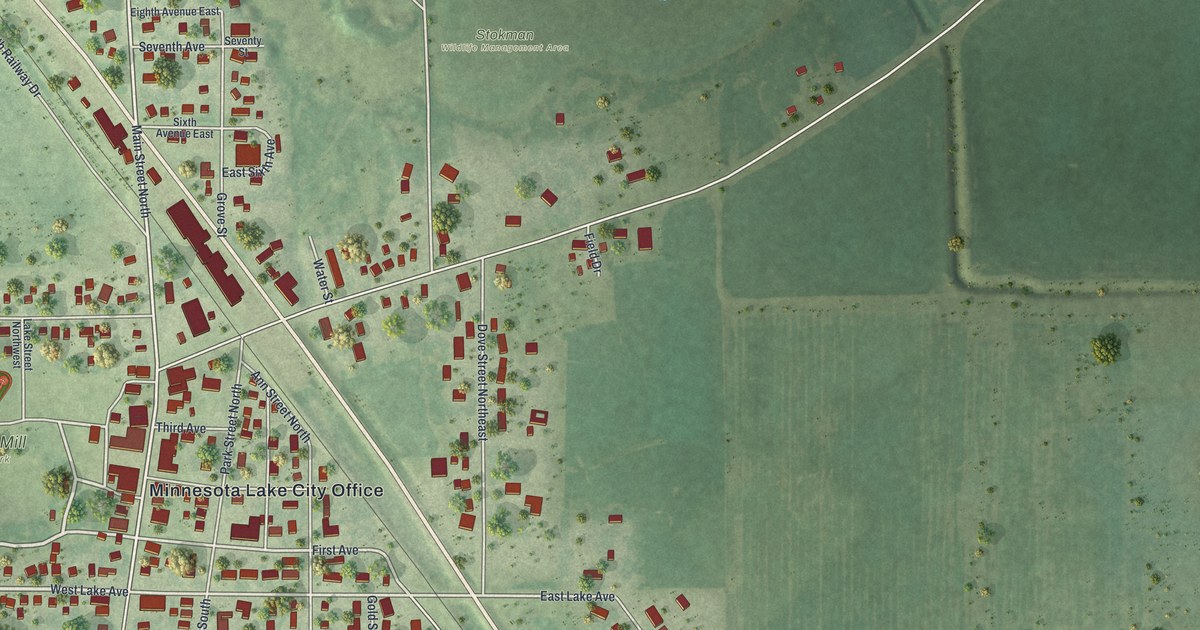 Map of Minnesota Lake, Minnesota in 2026