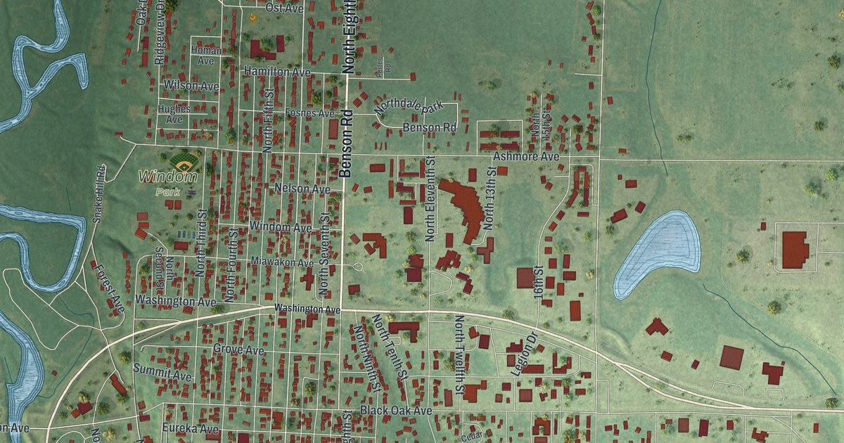 Map of Montevideo, Minnesota in 2026