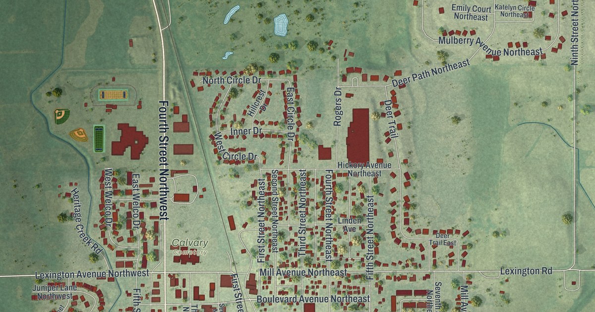 Map of Montgomery, Minnesota in 2026