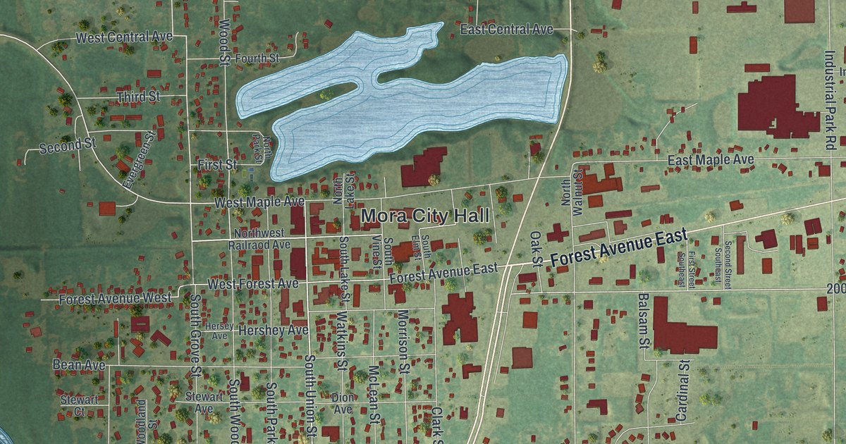 Map of Mora, Minnesota in 2026