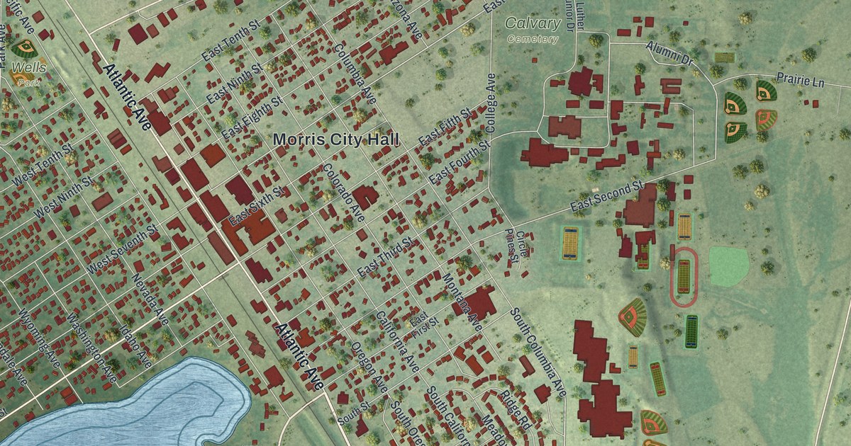 Map of Morris, Minnesota in 2026