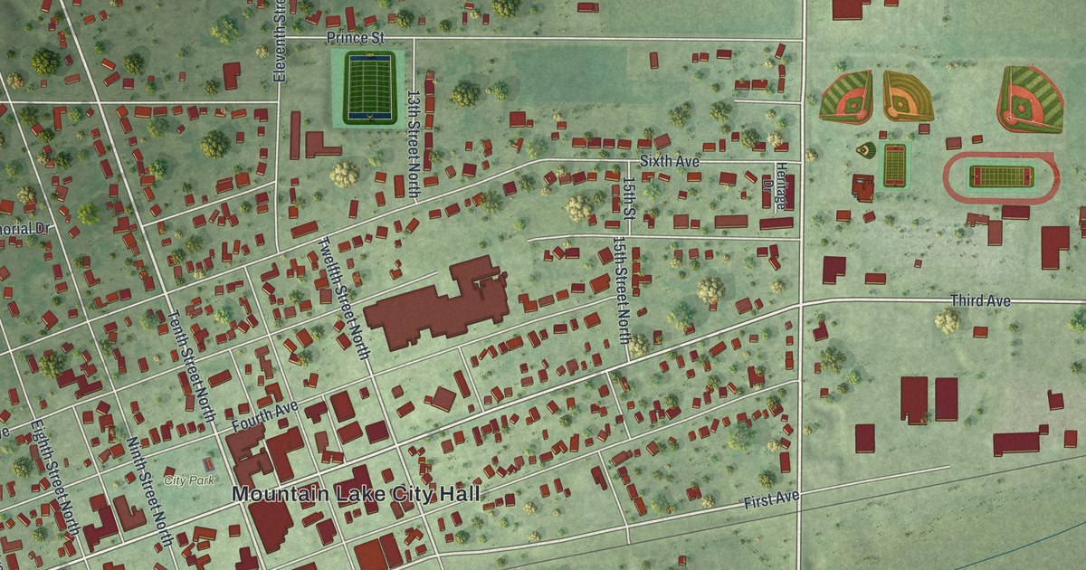 Map of Mountain Lake, Minnesota in 2026