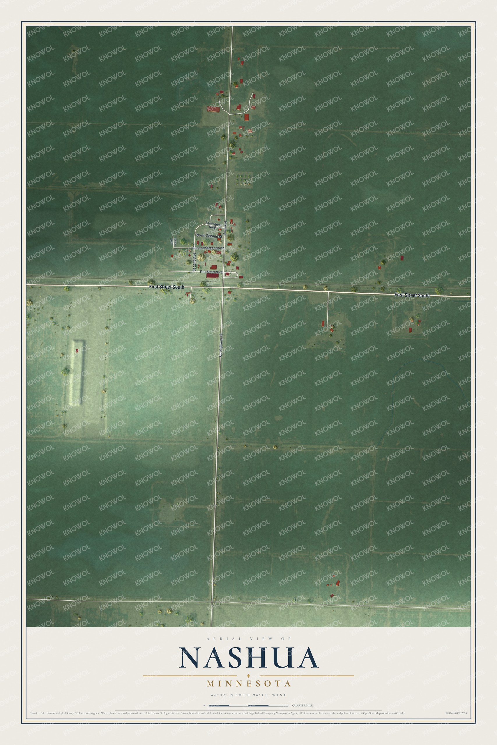 Watermarked full-map preview of Nashua, Minnesota
