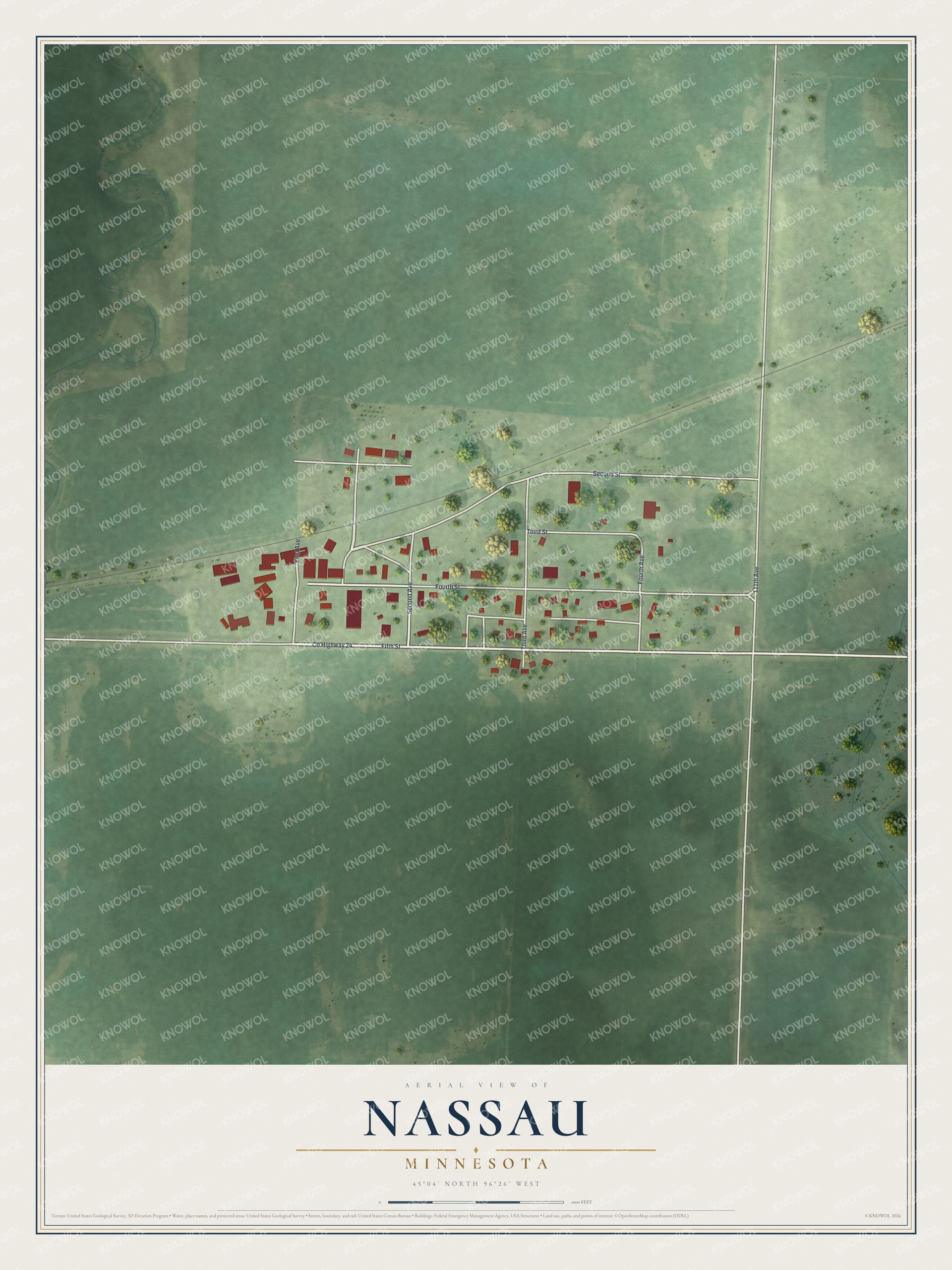 Watermarked full-map preview of Nassau, Minnesota