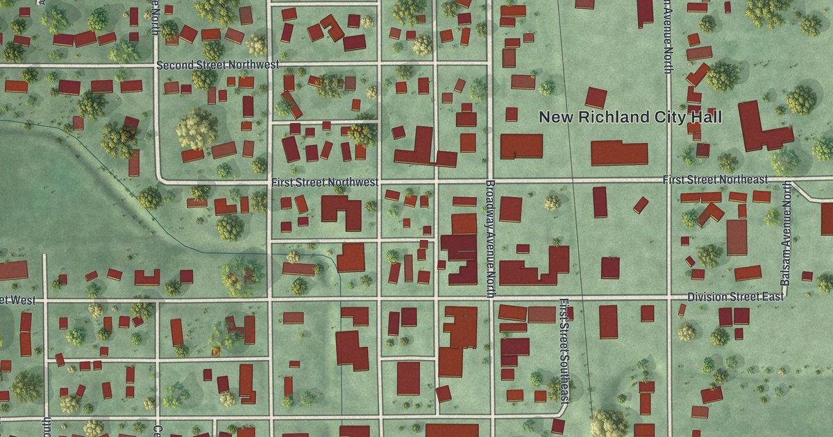 Map of New Richland, Minnesota in 2026