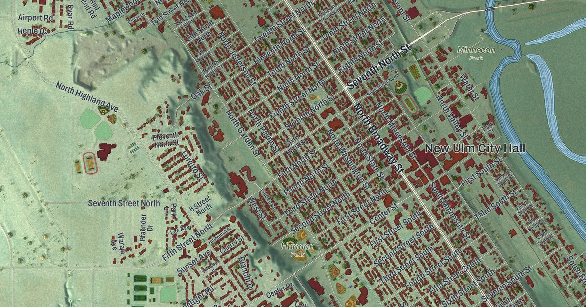 Map of New Ulm, Minnesota in 2026