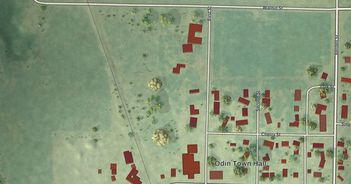 Map of Odin, Minnesota in 2026